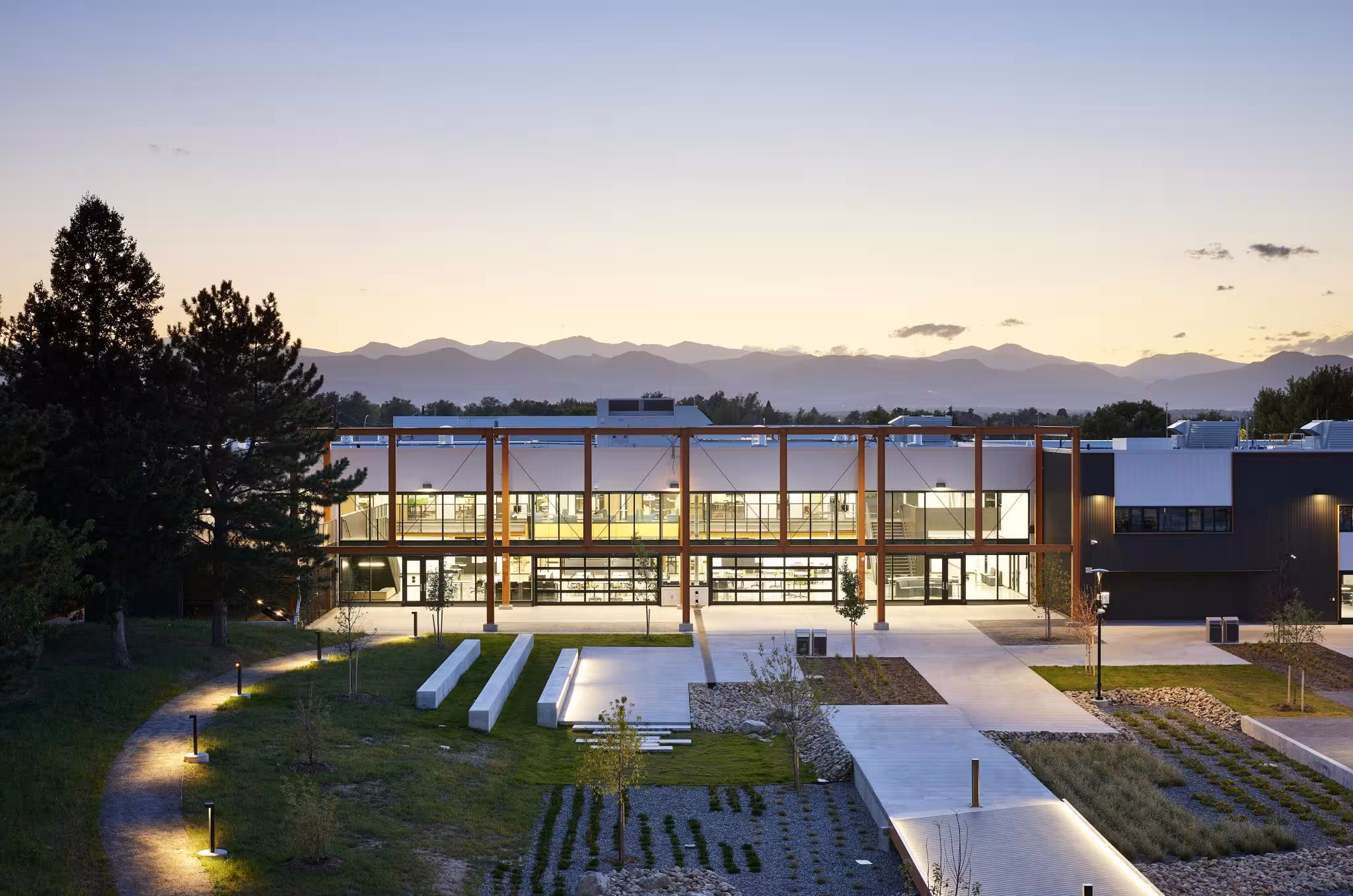 Dusk shot of courtyard