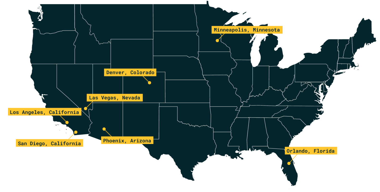 CUningham locations map