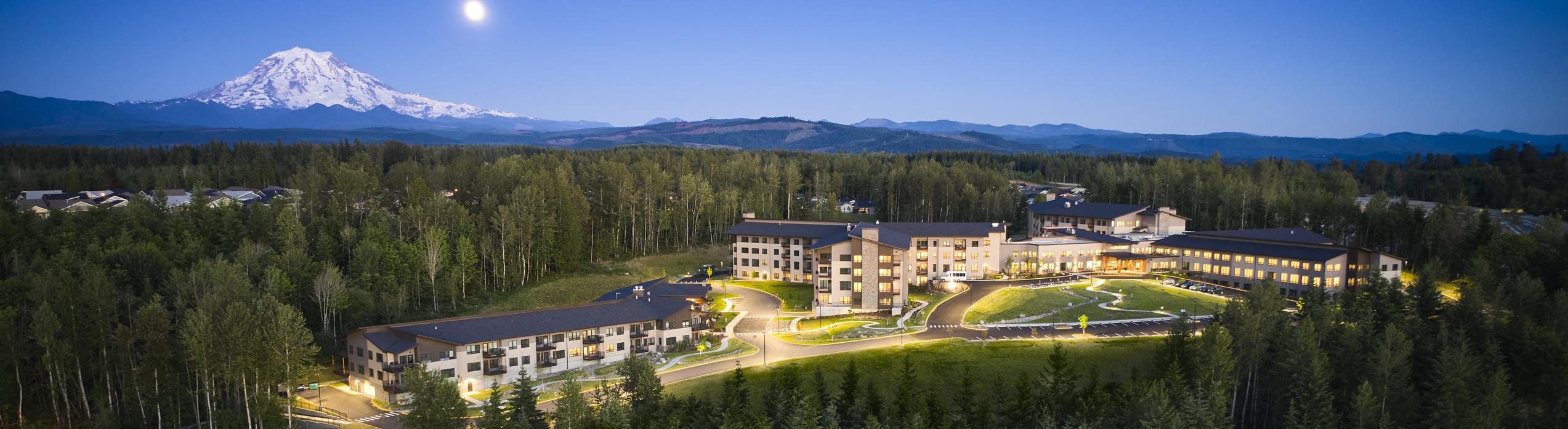 Exterior of Wesley at Tehaleh Senior Living, a shared ministry with Presbyterian Homes