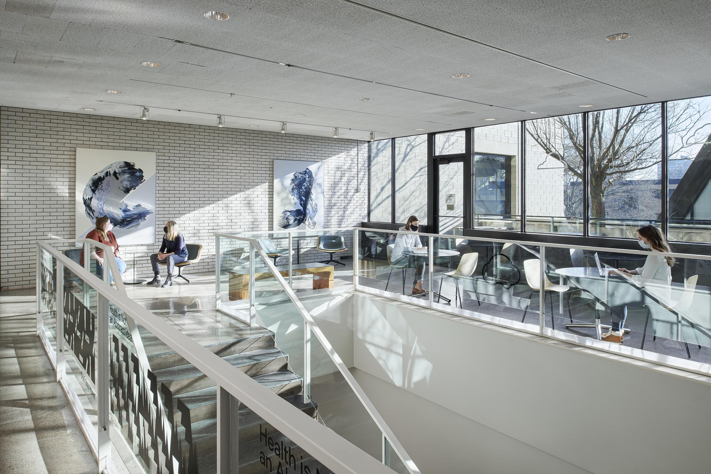 Interior Stair with Students talking