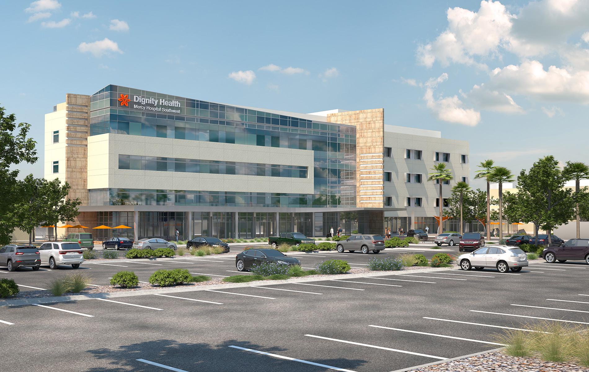 Dignity Health Mercy Southwest Campus Bed Tower Addition and Renovations Exterior Perspective