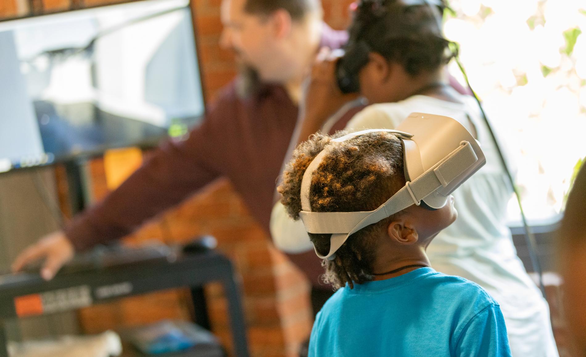 Girl in VR glasses