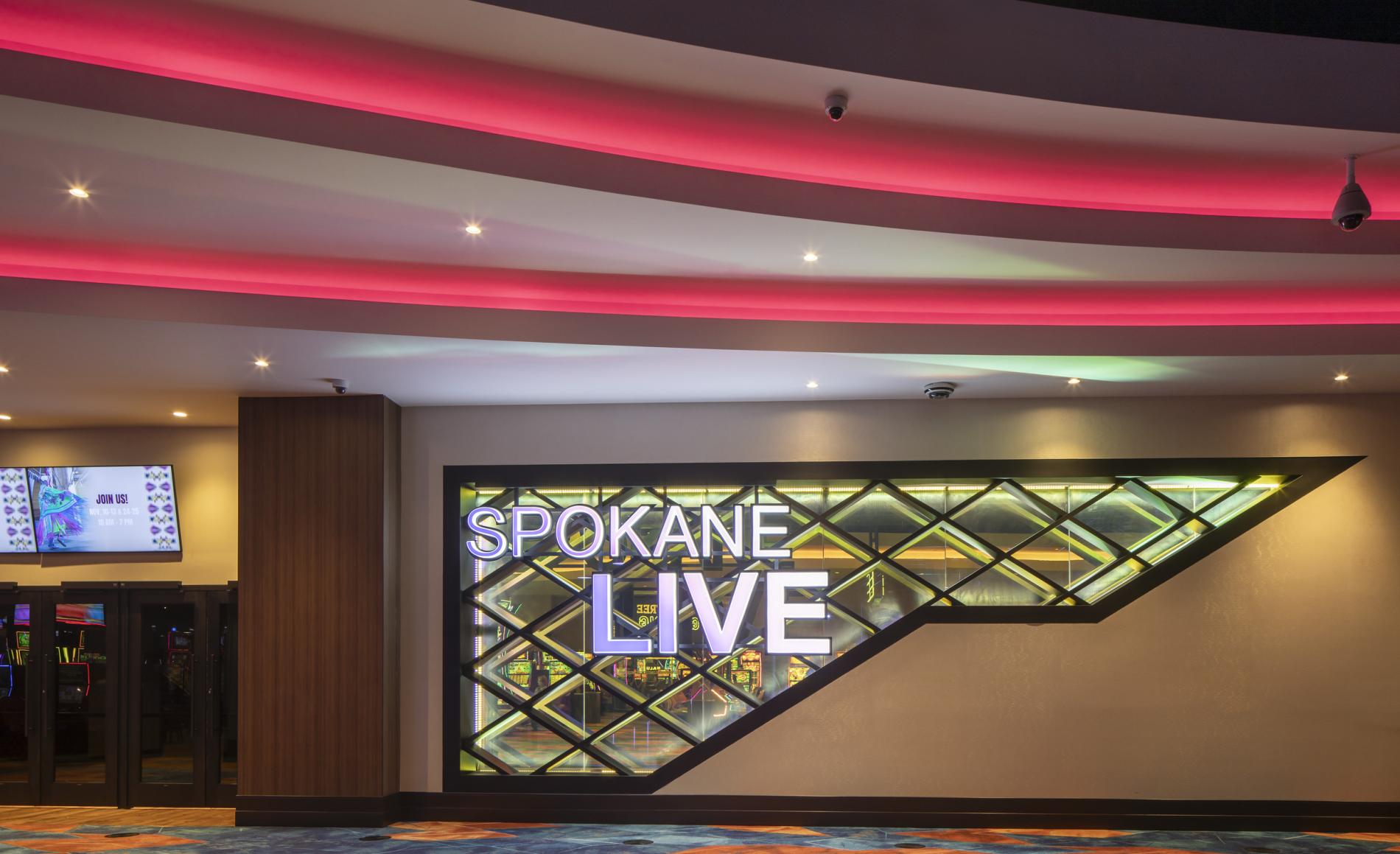 Window looking into Spokane Live