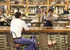 Barkeep making a cocktail