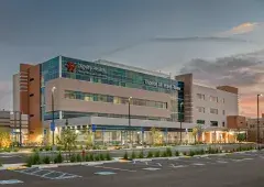 Dignity Mercy hospital building picture at dusk