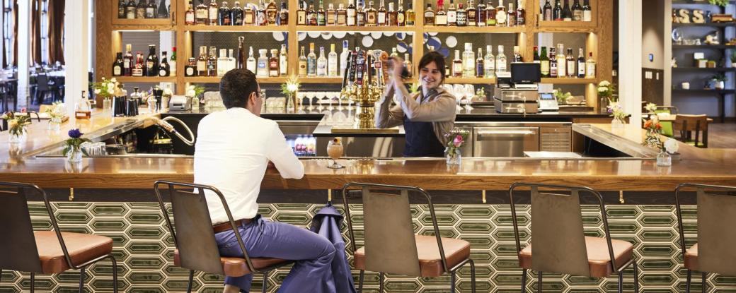Barkeep making a cocktail
