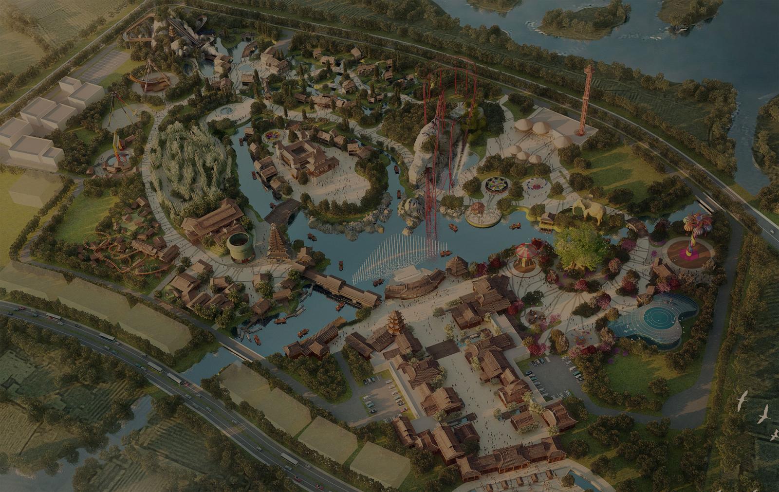 Cultural theme park wanda guilian birdseye 1ck revhero