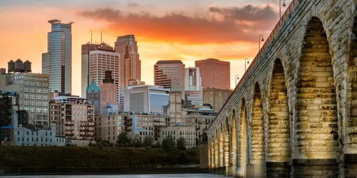 Minneapolis Skyline from Mississippi