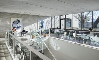 Interior Stair with Students talking
