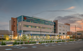 Dignity Mercy hospital building picture at dusk